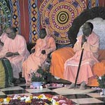 Srila Govinda Maharaj in Russia with Srila Janardan Maharaj and Srila Acharya Maharaj
