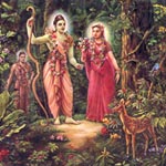 Lord Rama with Sita Devi and Laksman in the forest