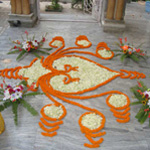 flower worship of Sri Sri Guru Gauranga Gandharvika Giridhari at Sri Chaitanya Saraswat Math